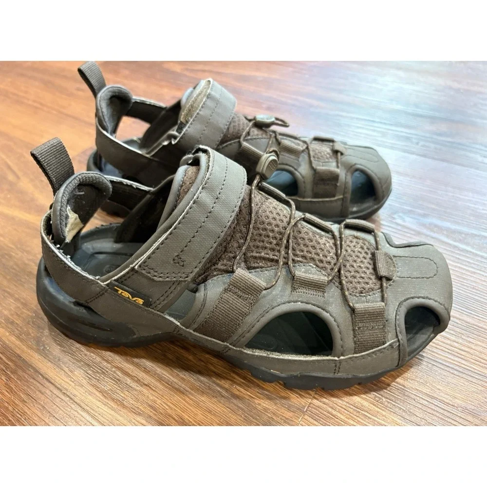 Teva‎ Mens Sandal Size US 8 Forbay 2 Brown Leather Bungee Hiking 1016308